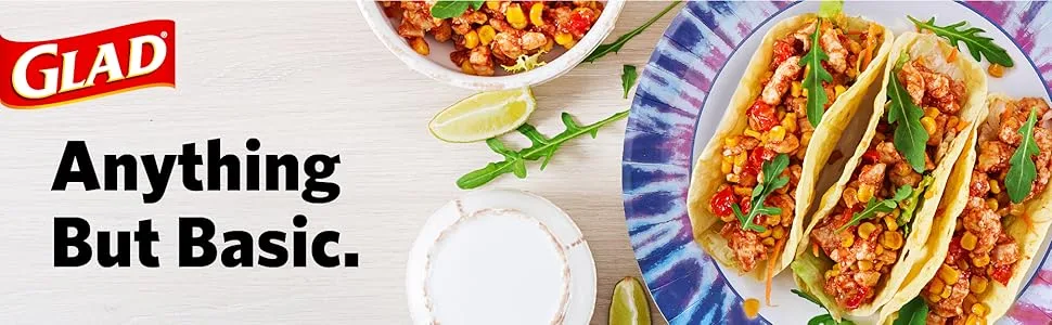 Glad Tabletop Square Disposable Paper Plates for All Occasions | Soak Proof, Cut Proof, Microwaveable Heavy Duty Disposable Plates | 50 Count (Pack of 1) - Glad, Disposable, Paper, Plates, Bowls, Durable, Gladware, Straws, Party