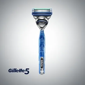 Gillette5 Men's Razor Handle + 4 Refills - lead