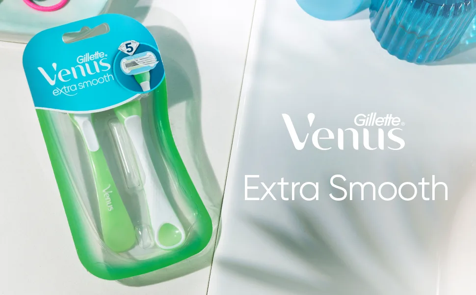 Gillette Venus Extra Smooth Green Disposable Women's Razors - 2 Count Extra Smooth (2 Razors) - extra smooth disposables