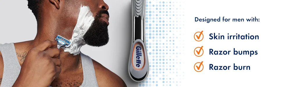Gillette SkinGuard Razors for Men, Includes 1 Gillette Razor, 2 Razor Blade Refills with Precision Trimmer, Designed for Men with Skin Irritation and Razor Bumps SkinGuard 1 Handle + 2 Refills - Designed for men with Skin Irritation, Razor Bumps, Razor burn