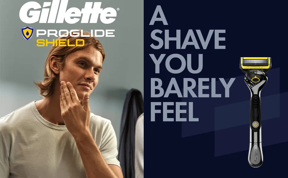 Gillette ProGlide Shield Power Men's Razor Handle + 1 Blade Refill Proshield Handle + 1 Refills - a shave you barely feel