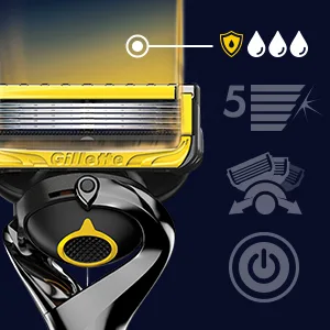 Gillette ProGlide Shield Power Men's Razor Handle + 1 Blade Refill Proshield Handle + 1 Refills - Lubrication Before & After the Blades