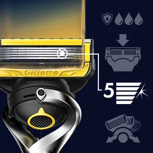 Gillette ProGlide Shield Mens Razor Handle + 1 Blade Refill Handle + 1 Refill - 5 Anti-Friction Blades