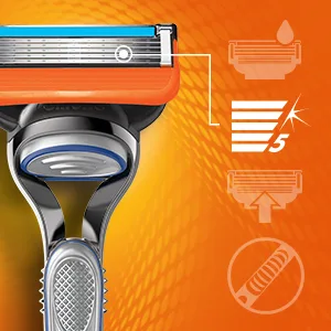 Gillette Fusion5 Men's Razor Handle + 2 Blade Refills HANDLE + 2 REFILLS - 5 Anti Friction Blades