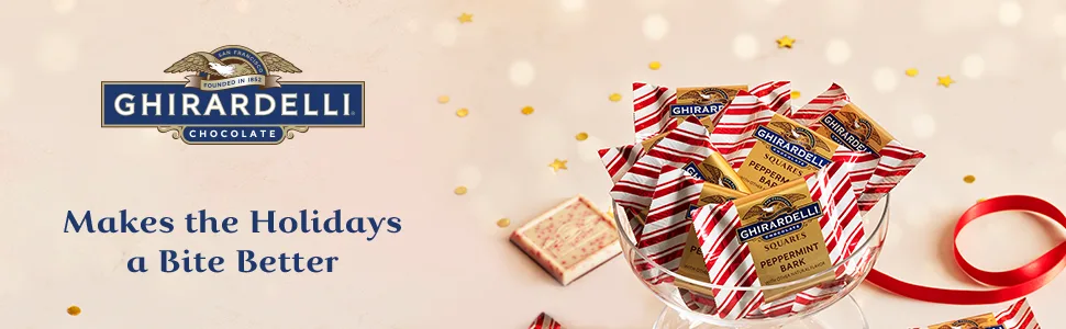 GHIRARDELLI Chocolate Squares, Peppermint Bark Assorted Chocolates, 20.99 OZ Bag - Ghirardelli Chocolate. Makes Life a Bite Better.