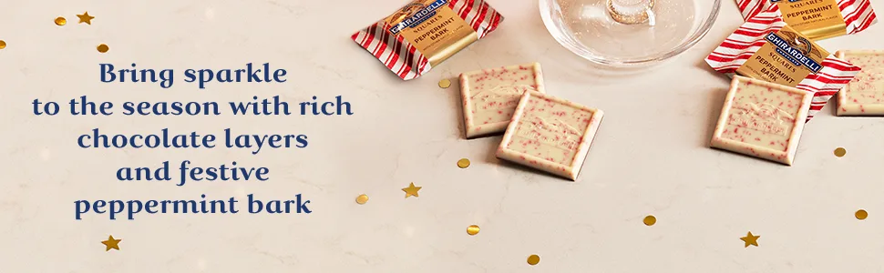 GHIRARDELLI Chocolate Squares, Peppermint Bark Assorted Chocolates, 20.99 OZ Bag - Ghirardelli Chocolate. Makes Life a Bite Better.