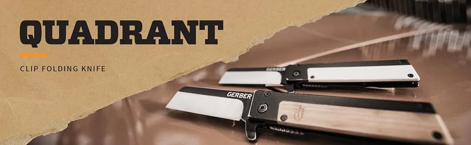 Gerber Gear 31-003731 Quadrant Fixed Blade Knife, Folding Knife with Pocket Clip, EDC Gear, 2.7 Inch Blade, Bamboo Bamboo Knife - Quadrant
