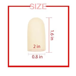 Gel Finger Cots, Finger Protector Support(14 PCS) New Material Finger Sleeves Great for Trigger Finger, Hand Eczema, Finger Cracking, Finger Arthritis and More. (Beige, Short) - A056