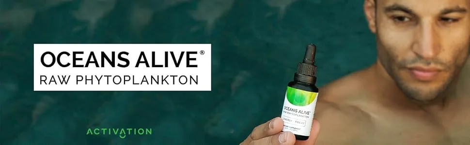 Activation Products - Oceans Alive, Marine Phytoplankton Brain Supplements for Memory and Focus, Liquid Marine Supplements, Microalgae Vitamins for Energy and Tiredness for Women and Men, 30 ml - Pure Phytoplankton Supplement Boosts Mind and Energy; Ultimate Contaminant Free Superfood; Marine