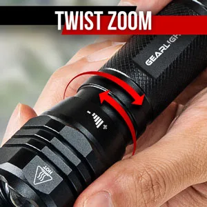 GearLight S1050 LED Flashlight Pack - 2 Bright, Zoomable Tactical Flashlights with High Lumens and 3 Modes for Everyday, Outdoor & Emergency Use - Gifts for Men & Women - twist zoom