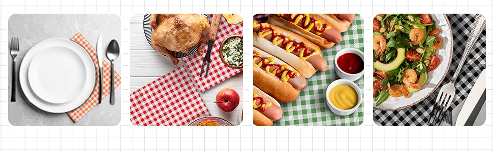 Gatherfun Disposable Red and White Gingham Paper Napkins (Pack of 50) 1-Red Plaid 50 Count (Pack of 1) - product information 5