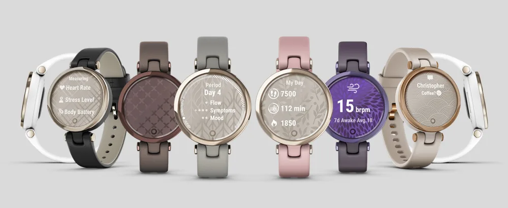 Garmin Lily, Small Smartwatch with Touchscreen and Patterned Lens, Rose Gold and Light Tan Rose Gold and Light Tan Sport Smartwatch - Garmin Lily