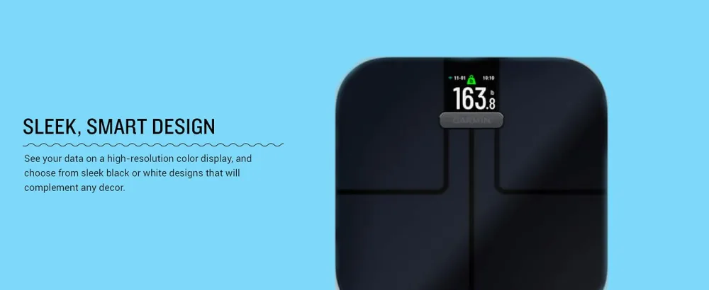 Garmin Index S2, Smart Scale with Wireless Connectivity, Measure Body Fat, Muscle, Bone Mass, Body Water% and More, Black (010-02294-02) Black Smart Scale - Garmin Index S2