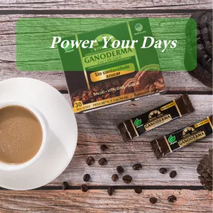 Ganoderma Coffee - Reishi Coffee Mix- Instant 2-in-1 Mushroom Coffee. All Natural Ganoderma Lucidum With Instant Coffee. A Non Sugar Dietary Supplement To Replace Regular Coffee - 30 sachets - Power Your Days