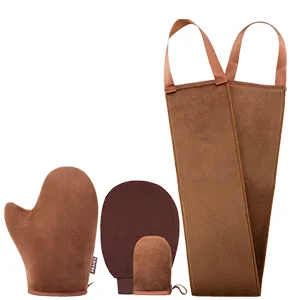 GAIYAH Self Tanning Mitt Applicator Self Tanner Mitt Applicator Tanning Mitts Self Tanner With Thumb Ultra Soft Tanning Glove For Self Tan Mitt Applicator Tan Mitt-Brown - Self Tanning Miit Set of 4