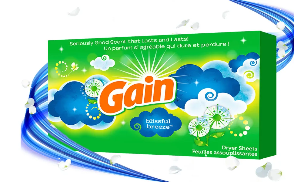 Gain GAIN Fabric Softener Dryer Sheets, Blissful Breeze, 200 Count - Gain Blissful Breeze Dryer Sheets has the scent of a sunny spring day