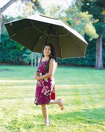 G4Free Automatic Open Golf Umbrella Extra Large Oversize Double Canopy Vented Windproof Waterproof Stick Umbrellas Black 62 inch - product information 16