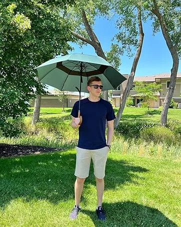 G4Free Automatic Open Golf Umbrella Extra Large Oversize Double Canopy Vented Windproof Waterproof Stick Umbrellas Black 62 inch - product information 18