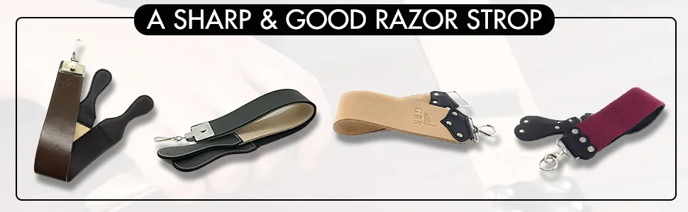 G.B.S Premium Leather Straight Razor Strop Professional Designed Razor Strop Used for Sharpening Woodworking Tools Razors, Kitchen Cutlery & Fish Knives (2" X 18") - SPN-T2G Straight Razor Strops, Genuine Leather Strop