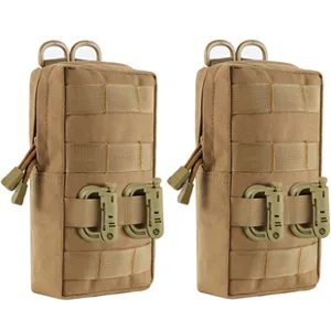 FRTKK 2 Pack Molle Pouches - Tactical Compact Water-Resistant EDC Pouch Bag Small Utility Pouch 2 Pack-Black - product information 4