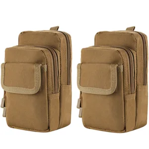 FRTKK 2 Pack Molle Pouches - Tactical Compact Water-Resistant EDC Pouch Bag Small Utility Pouch 2 Pack-Black - product information 5