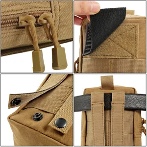 FRTKK 2 Pack Molle Pouches - Tactical Compact Water-Resistant EDC Pouch Bag Small Utility Pouch 2 Pack-Black - product information 6