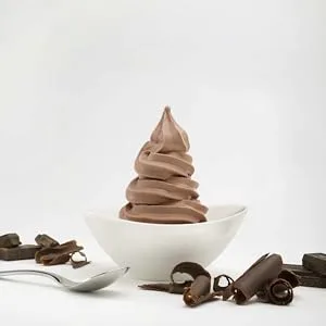 Frostline Lactose Free Soft Serve Mix Variety, Chocolate and Vanilla, 6 lb Bags with By The Cup Mood Spoons - lifestyle 2
