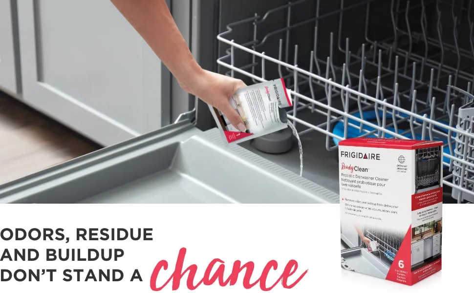 Frigidaire 10FFPROD02 Ready Clean Probiotic Dishwasher Cleaner, 6 Treatments - frigidaire probiotic dishwasher cleaner