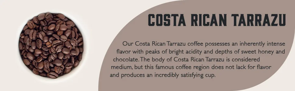 Fresh Roasted Coffee, Costa Rican Tarrazu, 2 lb (32 oz), Medium Roast, Kosher, Whole Bean Costa Rican Tarrazu 2 Pound (Pack of 1) - Costa Rican Tarrazu description