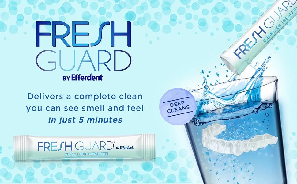 Fresh Guard Soak by Efferdent for Retainers & Clear Braces, Original Version, 24 Count 24 Count (Pack of 1) - Fresh Guard