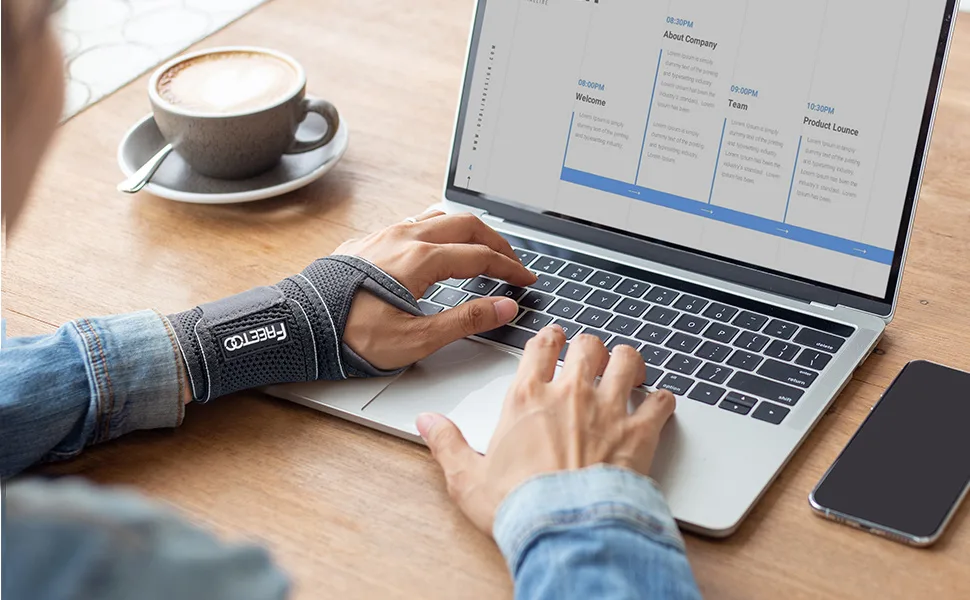 FREETOO Wrist Brace for Carpal Tunnel Relief Light Support, - Compression Wrist Support for Workout Women Men, Adjustable Wrist Guards Fit Right Left Hand for Work Arthritis Tendonitis Gray - product information 6