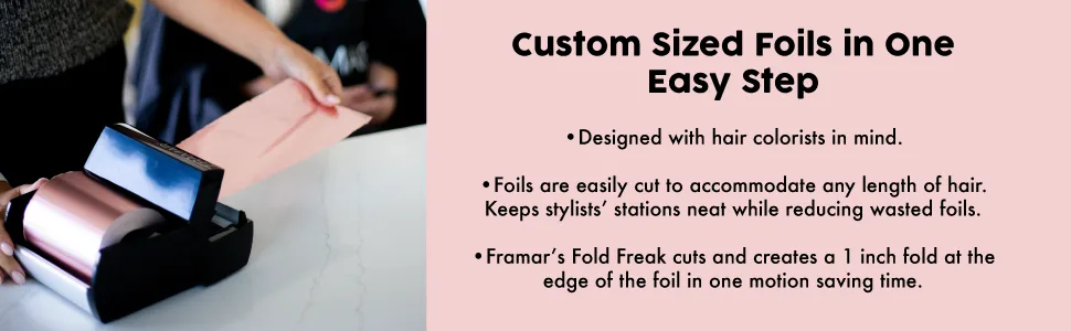 Framar Fold Freak Foil Dispenser for Aluminum Foil, Hair Foils (Cuts and Fold's Hair Foil) - framar