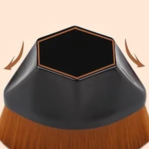 Foundation Makeup Brush Flat Top Kabuki Hexagon Face Blush Liquid Powder Foundation Brush for Blending Liquid, Cream or Flawless Powder Cosmetics with Bonus Protective Case (Black) - product information 4