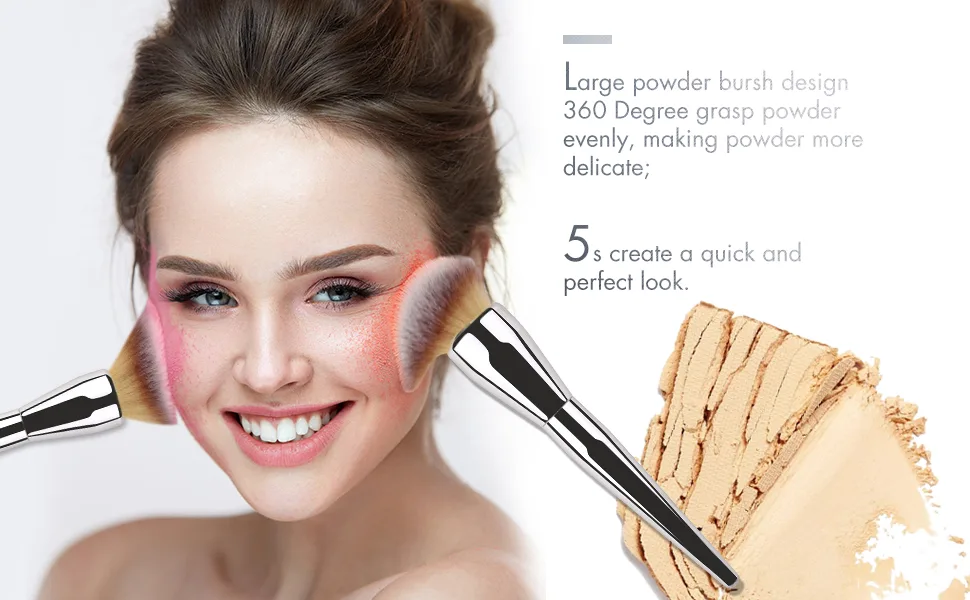 Foundation Brush,Daubigny Large Powder Brush Flat Arched Premium Durable Kabuki Makeup Brush Perfect For Blending Liquid,Cream and Flawless Powder,Buffing, Blending,Concealer  - makeup brush foundation brush powder brush