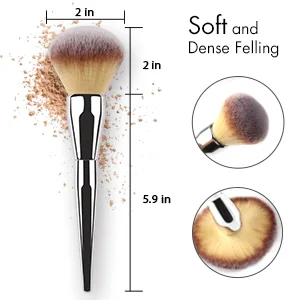 Foundation Brush,Daubigny Large Powder Brush Flat Arched Premium Durable Kabuki Makeup Brush Perfect For Blending Liquid,Cream and Flawless Powder,Buffing, Blending,Concealer  - makeup brush foundation brush powder brush