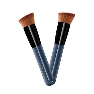 Foundation Brush, Flat Top Kabuki Foundation Brush for Liquid Makeup, Cream, Powder, Travel Size Face Foundation Blending Makeup Brushes (131) blue foundation brush - product information 8