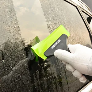 FOSHIO Small Squeegee with 5 Inch Green Rubber Blade Mini Wiper Window Tinting Tools for Mirror Glass Window Cleaner with Non-Slip Handle - mirror cleaner, shower squeegee for glass doors, shower door squeegee, bathroom squeegee for shower