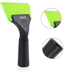 FOSHIO Small Squeegee with 5 Inch Green Rubber Blade Mini Wiper Window Tinting Tools for Mirror Glass Window Cleaner with Non-Slip Handle - squeegie, squeegee for shower, squeege, glass shower cleaner,