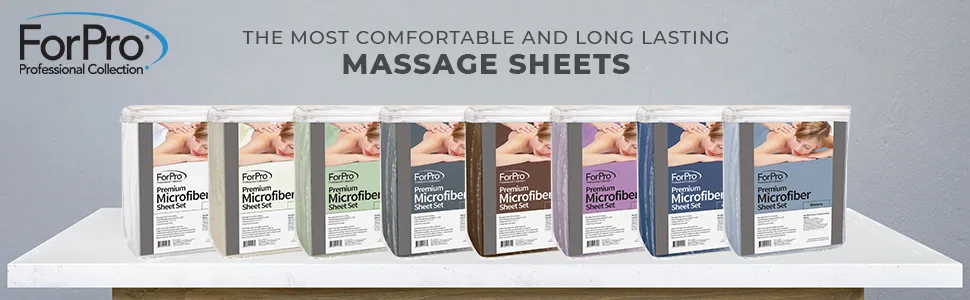 ForPro Premium Microfiber 3-Piece Massage Sheet Set, Ultra-Light, Stain and Wrinkle-Resistant, Includes Flat Sheet, Fitted Sheet and Face Rest Cover, Cool Grey - product information 1
