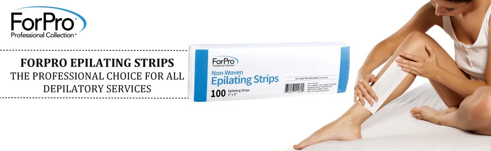 ForPro Natural Muslin Epilating Strips, Tear-Resistant, Pre-Cut Strips for Hair Removal, 3 W x 9 L, 100-Count - ForPro