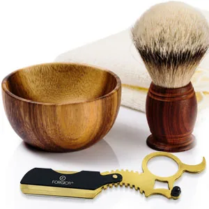 FORGICA-Barber Straight Razor Professional Straight Edge Razor for Men 100 Derby Blades - Single Ring Barber Razor Compatible with Double Edge Blade Beard Shaping tool, Titanium Beard Shaper (Black) - straight razor kit
