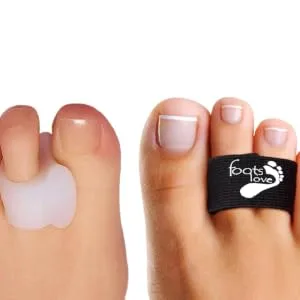 Foots Love - Broken Toe Splints. Crooked Toe Separator Hammer Toe Straightener Wraps. The Only Copper Align, Protect & Heal Brace. Even Better Now With No Slip ! Tan - toe tape, toe splints, toe braces, toe tubes, toe padding, bunions, hammer toes, mallet toes, toes