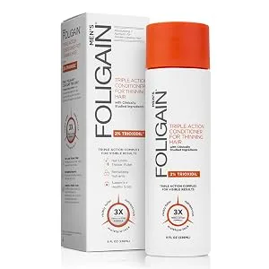 Foligain Triple Action Conditioner For Thinning Hair, Volumizing Conditioner for Men, 8 Fl. Oz. Triple Action Conditioner - Men - product information 1