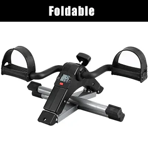 Folding Pedal Exerciser, Mini Exercise Bike Under Desk Bike Foot Pedal Exerciser, Foot Hand Cycle Portable Peddler Machine Bicycle Exerciser Arm Leg Exerciser while Sitting (Silver) - product information 4