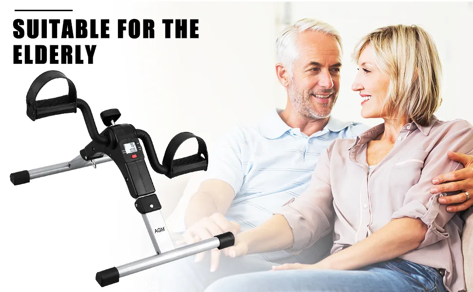Folding Pedal Exerciser, Mini Exercise Bike Under Desk Bike Foot Pedal Exerciser, Foot Hand Cycle Portable Peddler Machine Bicycle Exerciser Arm Leg Exerciser while Sitting (Silver) - product information 6