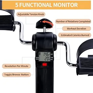Folding Pedal Exercise Bike, Under Desk Bike Pedal Exerciser, Mini Exercise Bike - product information 2