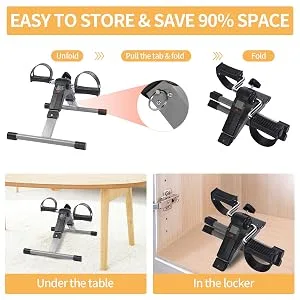 Folding Pedal Exercise Bike, Under Desk Bike Pedal Exerciser, Mini Exercise Bike - product information 3