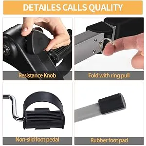 Folding Pedal Exercise Bike, Under Desk Bike Pedal Exerciser, Mini Exercise Bike - product information 4