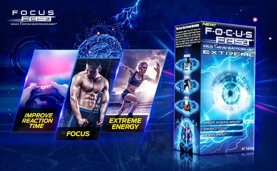 Focus Fast Extreme Brain Pill. Improve Working Memory, Increase Focus and Boost Energy in as Little as 1 Hour! Scientifically Proven to Promote Alertness and Cognition - focus pills, focus supplement, memory pills, memory supplement nootropics, brain pills, brain