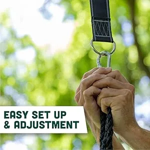 Flying Squirrel Giant Rope Swing - 40" Saucer Tree Swing- Additions & Replacements for Active Outdoor Play Equipment - Green - Easy Set Up and Adjustment